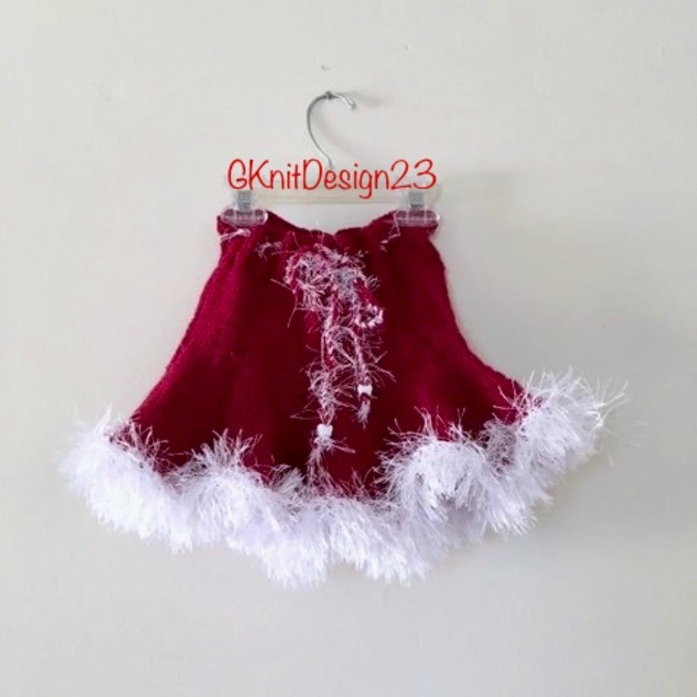 Hand knitted tie waist skirt, Knitted Skirt for Toddler